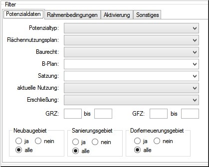 FM-Filter-Potentialdaten