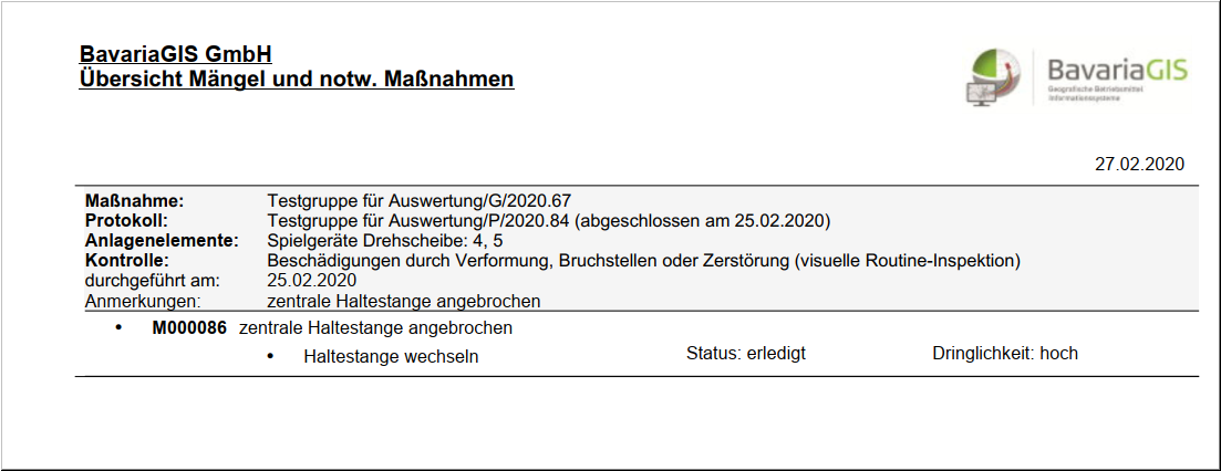 GFK-Mängelübersicht