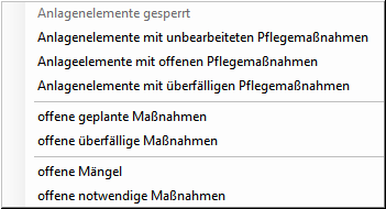 GFK-Statistik-Aktionen-Menü