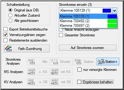 Netzanalyse-Stromkreisliste