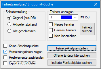 Netzanalyse-Teilnetz-Assistent