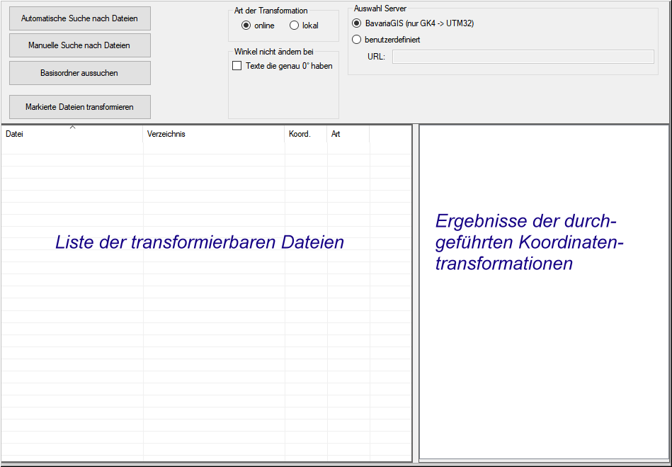 Redline-Koordinatentransformation